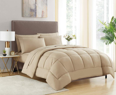 Linenovation Solid Single Comforter for  Heavy Winter(Poly Cotton, Beige)