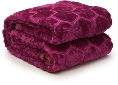 MFI Floral Double Mink Blanket for  Heavy Winter(Polyester, Wine)