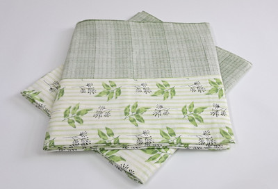 CHANDRAVATI Printed Single Top Sheet for  AC Room(Cotton, Green)
