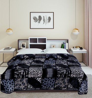 GKM Floral Double Mink Blanket for  Heavy Winter(Microfiber, Multicolor)