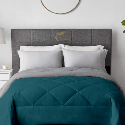 Razzai Solid Single AC Blanket for  AC Room(Microfiber, Teal, Silver)