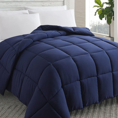Shree Shyam Solid Single Comforter for  Heavy Winter(Poly Cotton, Dark Blue)