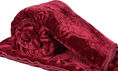 SIMAM Abstract Single Mink Blanket for  Mild Winter(Microfiber, Maroon 57)