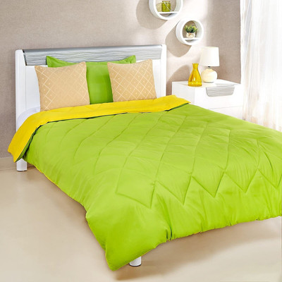 SIE STORE Solid Double Comforter for  Heavy Winter(Microfiber, parrot green, Yellow)