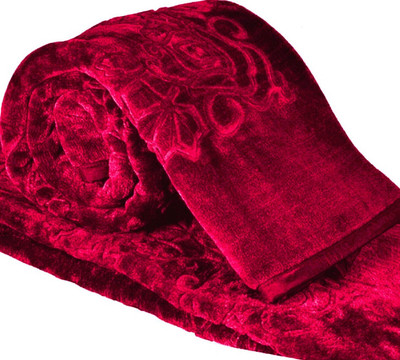 HomyReef Floral Double Mink Blanket for  Heavy Winter(Polyester, Maroon)
