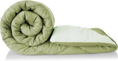 BSB HOME Solid Single Comforter for  Heavy Winter(Microfiber, Light Green & Green)