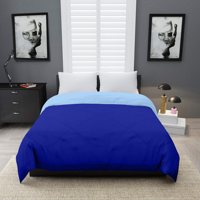 Riyans Groups Solid Single Comforter for  Mild Winter(Microfiber, Blue & Sky Blue)