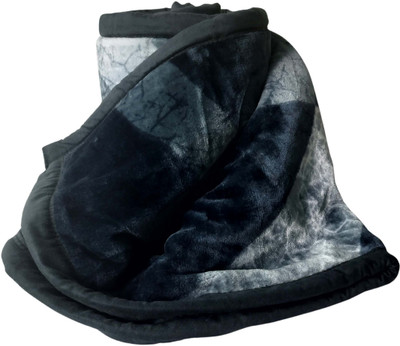 HOMIEE Floral Single Sherpa Blanket for  Heavy Winter(Polyester, blue multi)