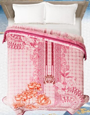 RAJASTHAN HANDLOOM Floral Single Mink Blanket for  Heavy Winter(Polyester, Pink Floral)