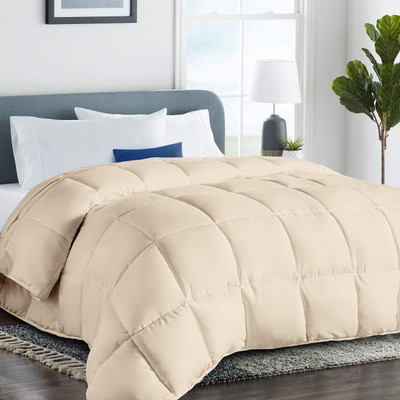 Blue Home Solid Single Comforter for  Heavy Winter(Poly Cotton, Beige)