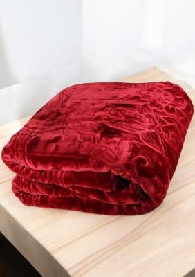 Convalexa Floral Double Mink Blanket for  Heavy Winter(Microfiber, Brown)