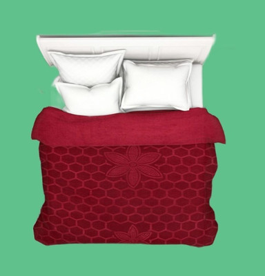 Shivam impex Solid Double Mink Blanket for  Heavy Winter(Microfiber, Maroon)
