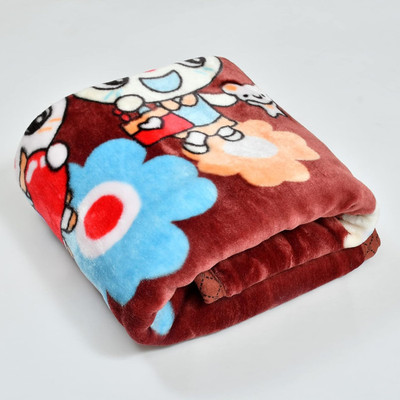 Tinitot Cartoon Crib Mink Blanket for  Heavy Winter(Poly Cotton, Brown)