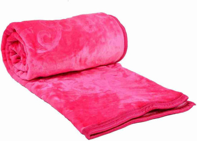 Aorihome Solid Double Mink Blanket for  AC Room(Microfiber, Pink)