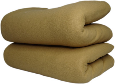 VORDVIGO Solid Single Fleece Blanket for  Mild Winter(Polyester, Beige)
