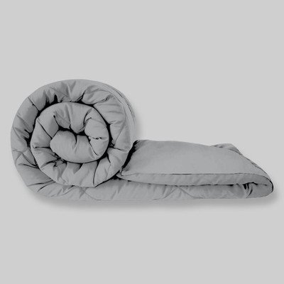 JP SHINE Solid Single Quilt for  Heavy Winter(Poly Cotton, Grey)