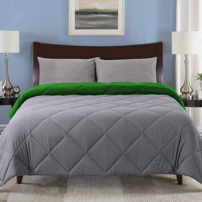 EVOL Solid Single Comforter for  Mild Winter(Poly Cotton, Green)