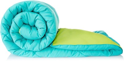 Yati Gallerie Checkered Single Comforter for  Heavy Winter(Microfiber, AQUA BLUE, Green)