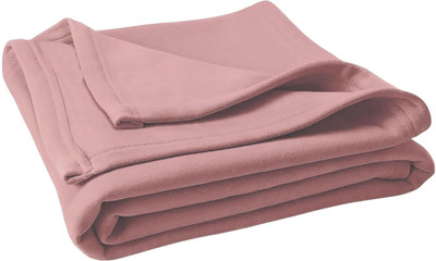 The Home Talk Solid Single Fleece Blanket for  AC Room(Polyester, Pink)