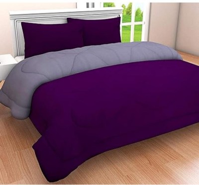 HS DESIGNING DREAMS Solid Double AC Blanket for  AC Room(Poly Cotton, Purple & Grey)