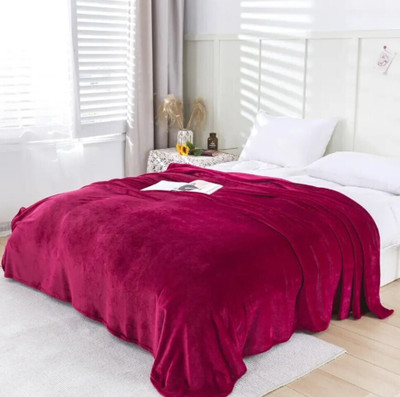 MORADO Solid Double AC Blanket for  AC Room(Microfiber, Magenta)