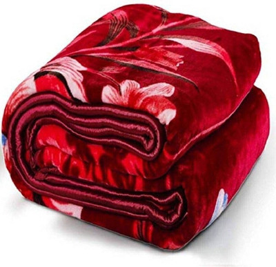 Swikon star Self Design Double Mink Blanket for  Heavy Winter(Woollen Blend, Multicolor)