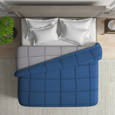 Wakefit Solid Double Comforter for  Heavy Winter(Polyester, Grey and Dark Teal)