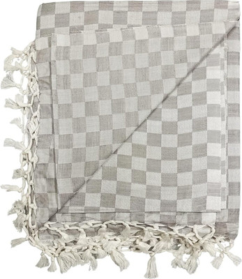 Shishir Checkered Single Comforter for  AC Room(Cotton, Grey)