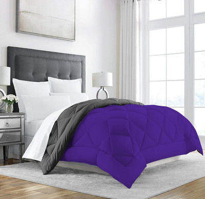 Texlux Solid Single Comforter for  Heavy Winter(Polyester, Grey : Purple)
