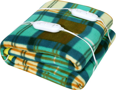 LERV'S Collection Checkered Double Electric Blanket for  Heavy Winter(Polyester, Multicolor)