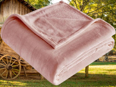 KIXTA Self Design Double AC Blanket for  AC Room(Microfiber, Pink)