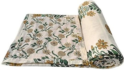 JP SHINE Floral Double Dohar for  AC Room(Cotton, greenflowerportedouble)