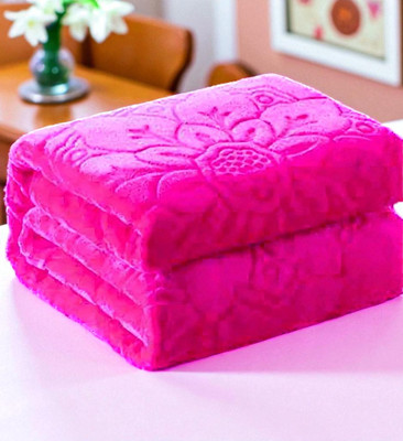 Changers Floral Double Mink Blanket for  Heavy Winter(Silk, Pink)