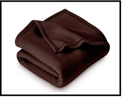 evohome Solid King, Double Fleece Blanket for  Heavy Winter(Polyester, Brown)