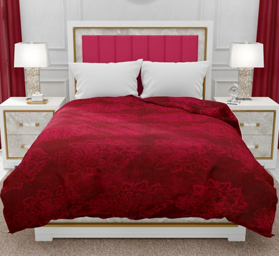 SPANGLE Solid Double AC Blanket for  AC Room(Microfiber, Magenta)