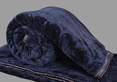 Varaari Self Design Single Mink Blanket for  Heavy Winter(Woollen Blend, Grey)