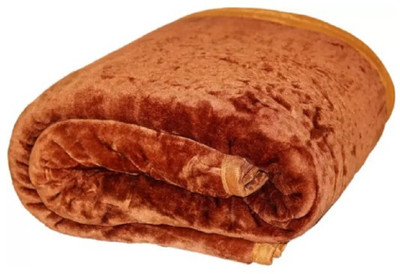 Barbarik Floral Double Mink Blanket for  Mild Winter(Microfiber, Rust)