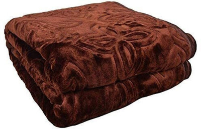 Convalexa Floral Double Mink Blanket for  AC Room(Microfiber, Brown)
