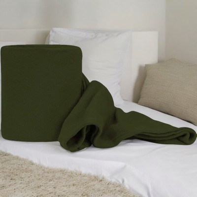 The Home Talk Solid Single Fleece Blanket for  AC Room(Polyester, Green)