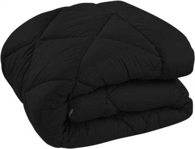 YUNIK FASHION HUB Solid Single Comforter for  Heavy Winter(Poly Cotton, BLCK, Grey)