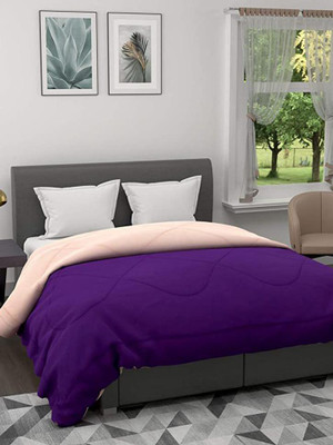 Relaxfeel Solid Single Quilt for  Heavy Winter(Polyester, Peach & Purple)