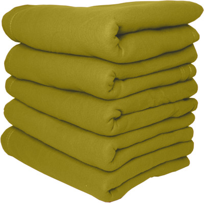HOMIEE Solid Single Fleece Blanket for  AC Room(Polyester, 5 Camel)