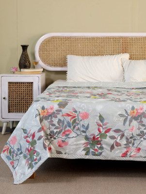 BLAN STAR Printed Double Comforter for  AC Room(Cotton, Grey, Pink)