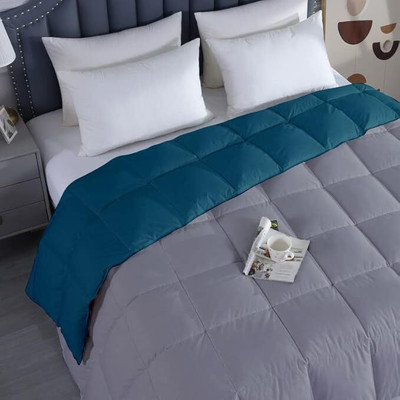 glaxy Solid Double Comforter for  AC Room(Microfiber, SILVER TEAL)