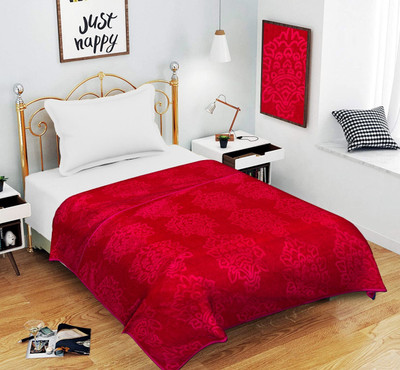 Flipkart Perfect Homes Self Design Single Mink Blanket for  Mild Winter(Microfiber, Magenta)