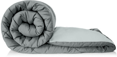 INDRA'S Solid Double Comforter for  AC Room(Microfiber, Ash Grey-Pearl Grey)