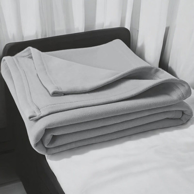 The Home Talk Solid Single Fleece Blanket for  AC Room(Polyester, Grey)