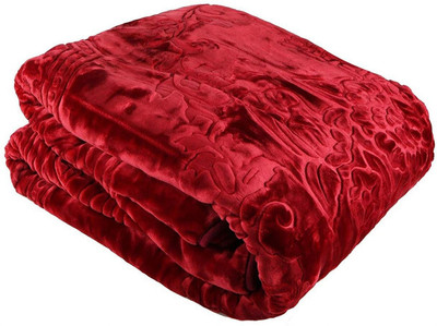 ACZO FEEL Polka Double Wearable Blanket for  Heavy Winter(Microfiber, Maroon)