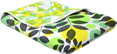 Divine Casa Printed Single Dohar for  AC Room(Microfiber, Green and Yellow)