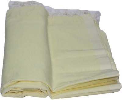 Aakriti Handloom Solid Single Throw for  AC Room(Cotton, LEMON)